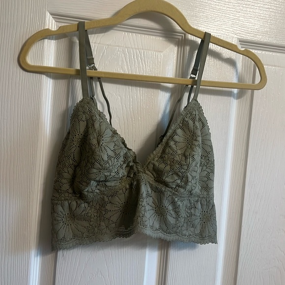 Aerie green  floral bralette size large - Picture 1 of 7